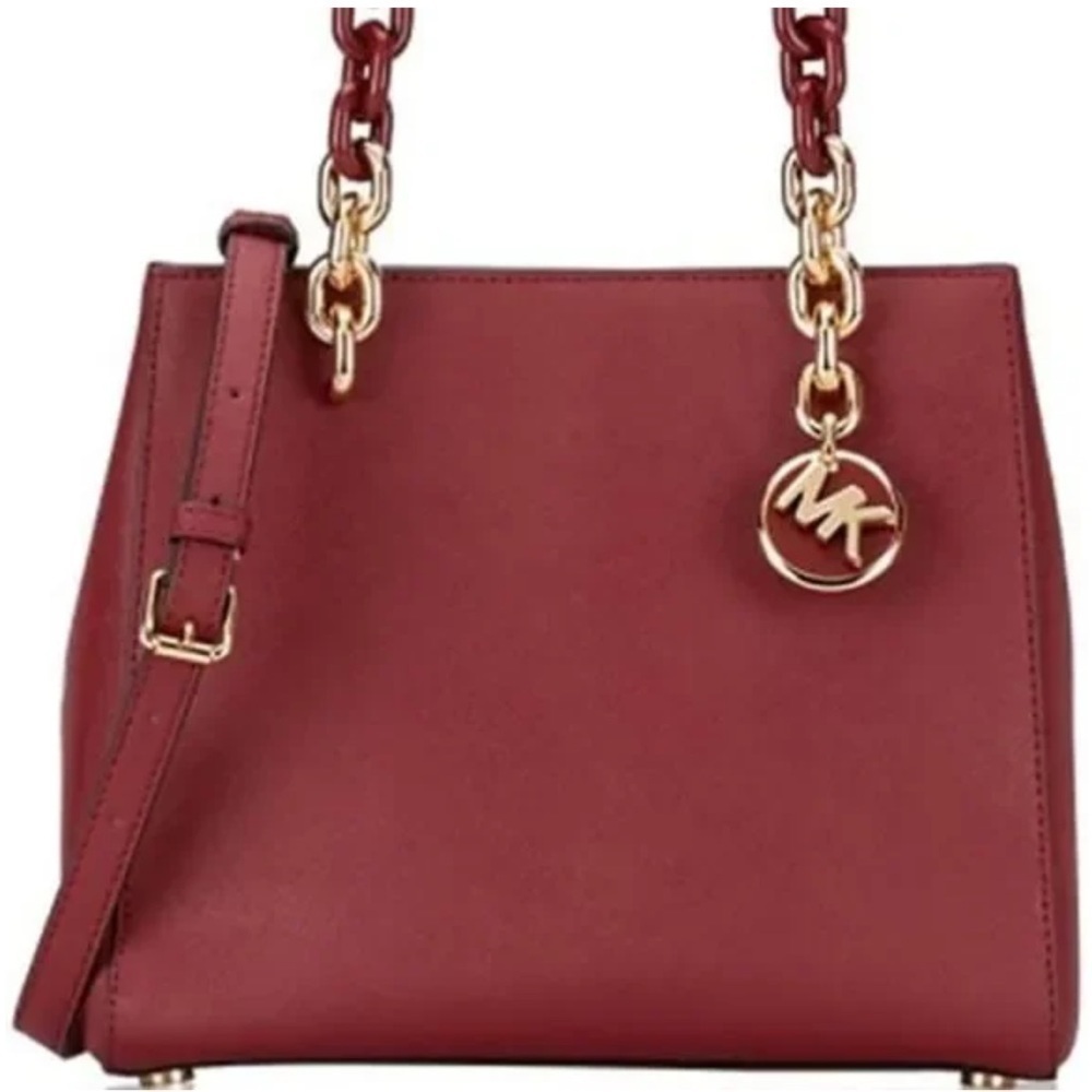 Michael Kors Burgandy Cynthia Convertible Satchel EUC
